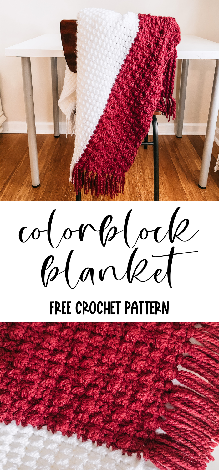 Crochet Beginner Color Block Berry Stitch Blanket - Cypress and Wool